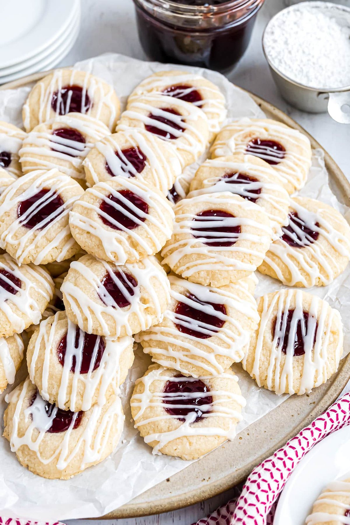 Raspberry Thumbprint Cookies With Icing