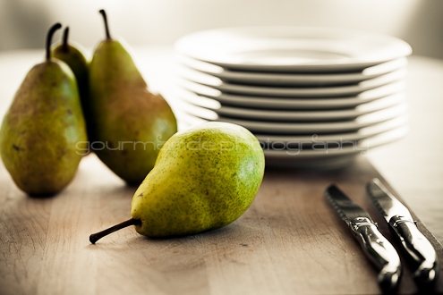pears on a cutting board - Gourmande in the Kitchen