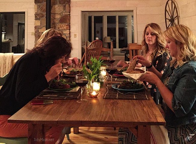 Good friends, good wine and good food.