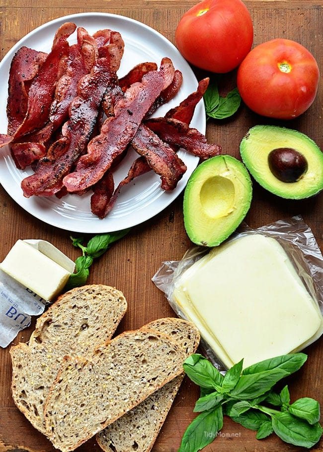 Turkey Bacon and Avocado Grilled Cheese sandwich. Recipe at cetcu.com