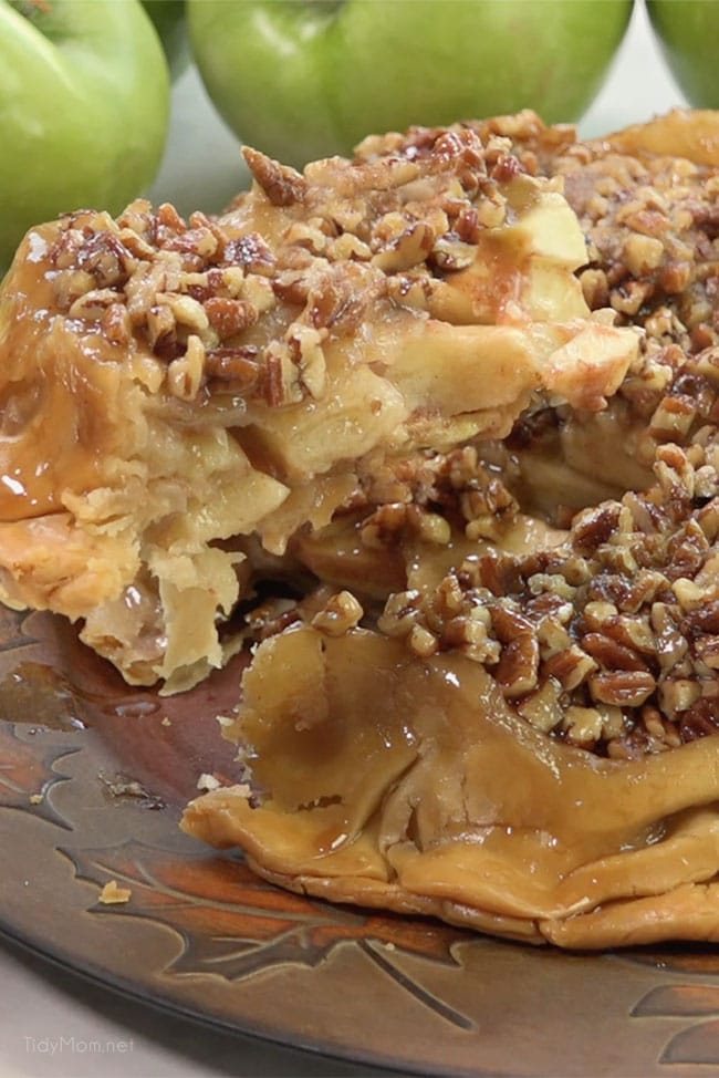 UPSIDE-DOWN APPLE PECAN PIE is a self-glazing, award-winning pie that is sure to please any crowd.