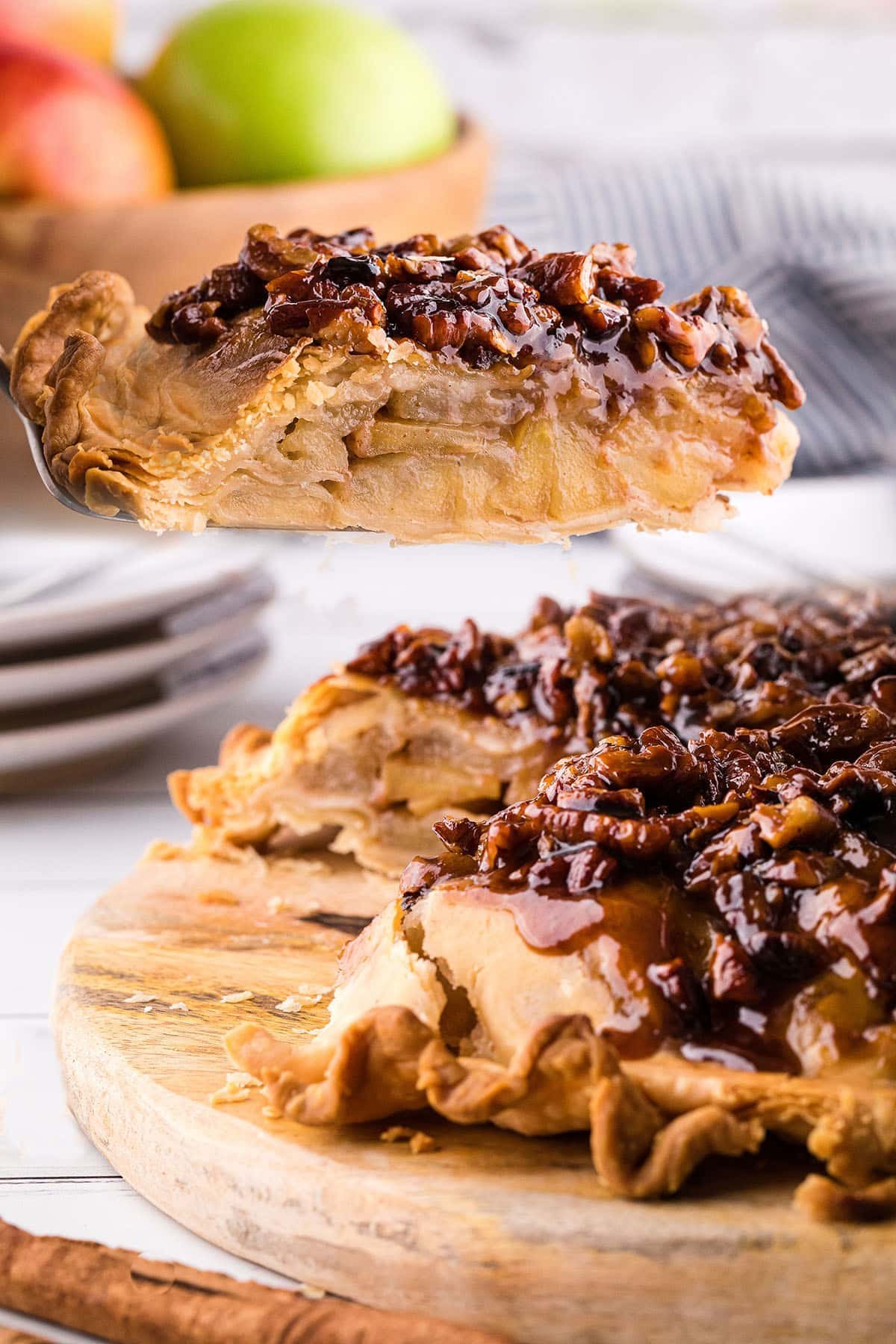 Upside Down Pecan Apple Pie Recipe + (VIDEO)
