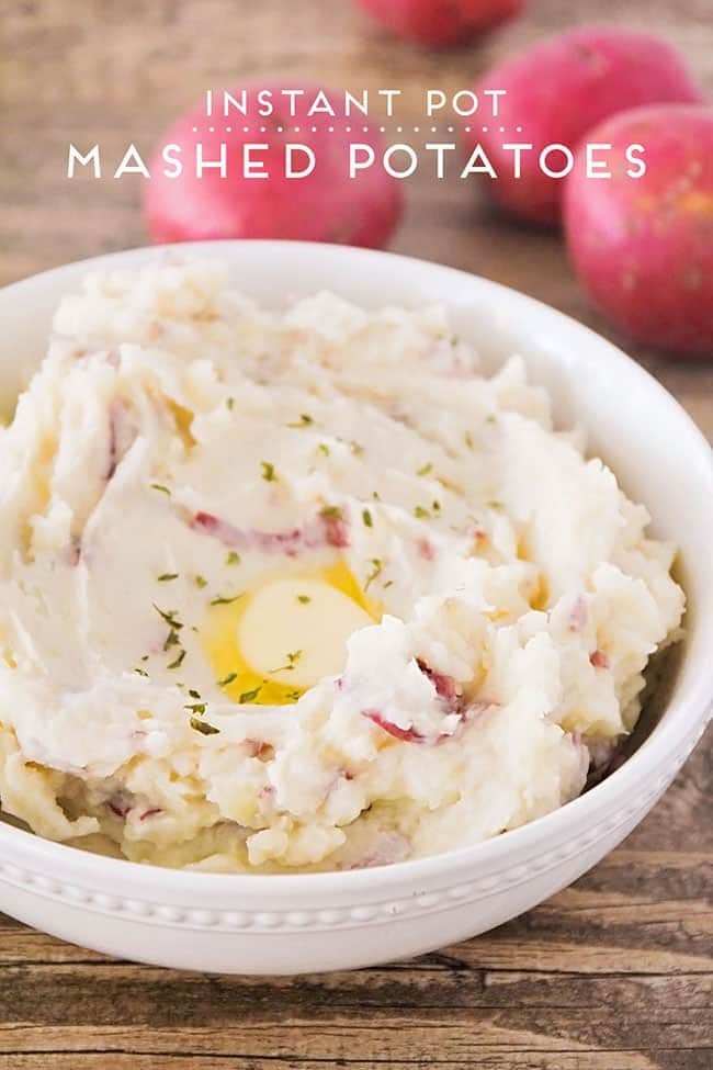 Instant Pot Mashed Potatoes perfect for a Valentine’s Day Dinner Meal Plan