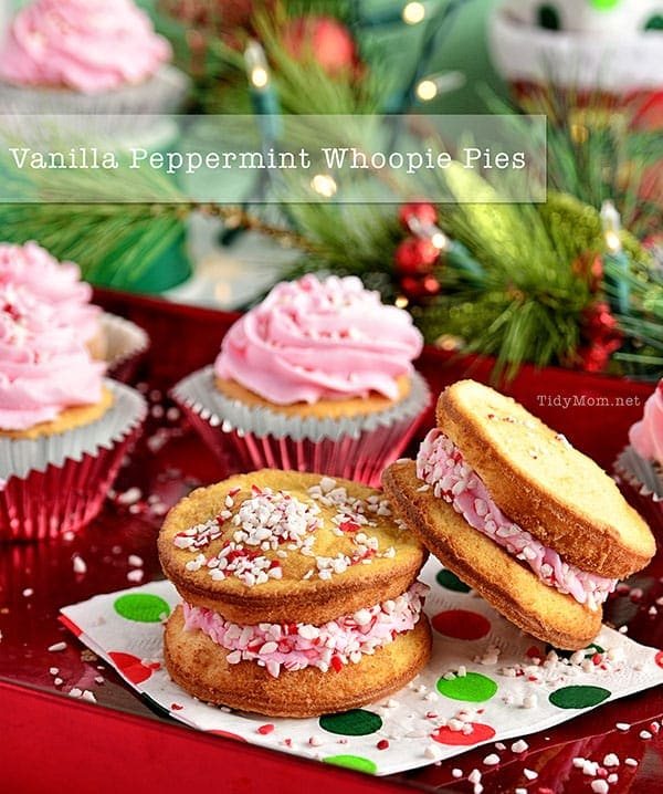 Vanilla Peppermint Cupcake & Whoopie Pie recipe at cetcu.com #HolidayIdeaExchange