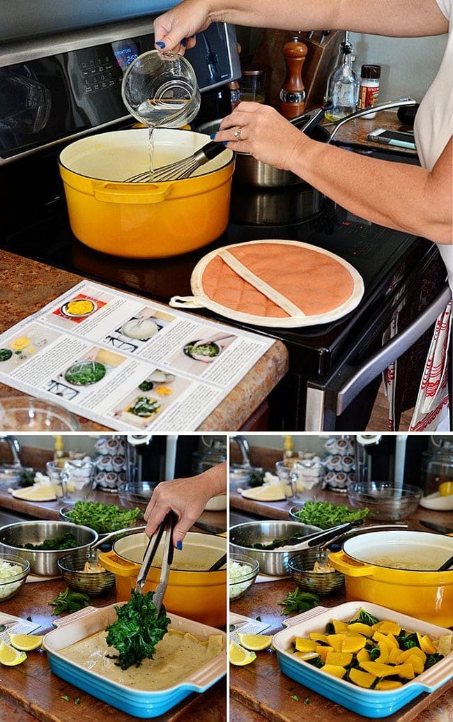 Making Veggetable Lasagna from Blue Apron - recipe at cetcu.com