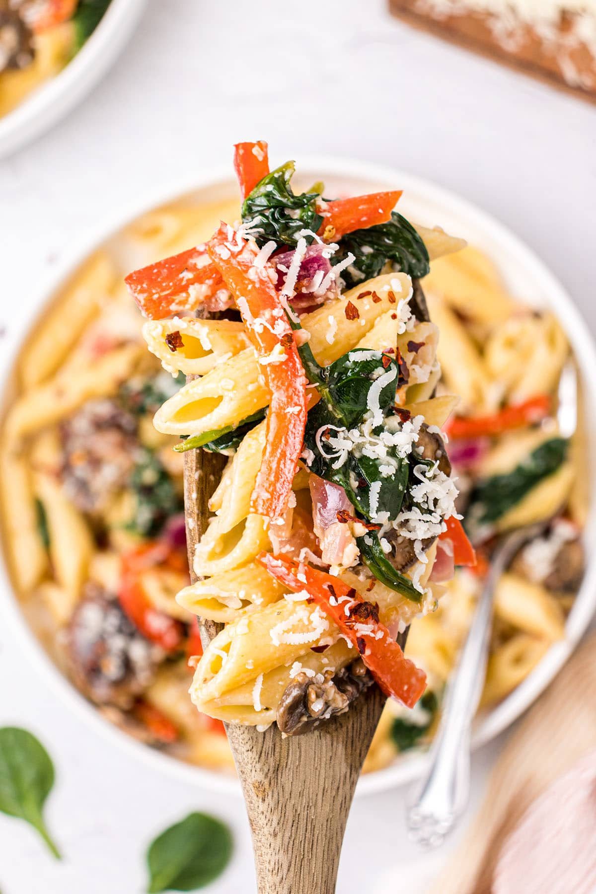 spoonful of veggie pasta