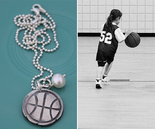 The Vintage Pearl Basketball necklace