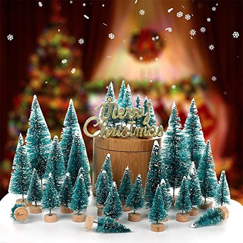 24 PCS Mini Christmas Trees 6 Sizes