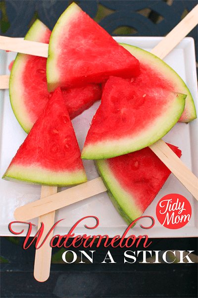 This screams SUMMER!! Watermelon on a stick + lots of watermelon recipes at cetcu.com