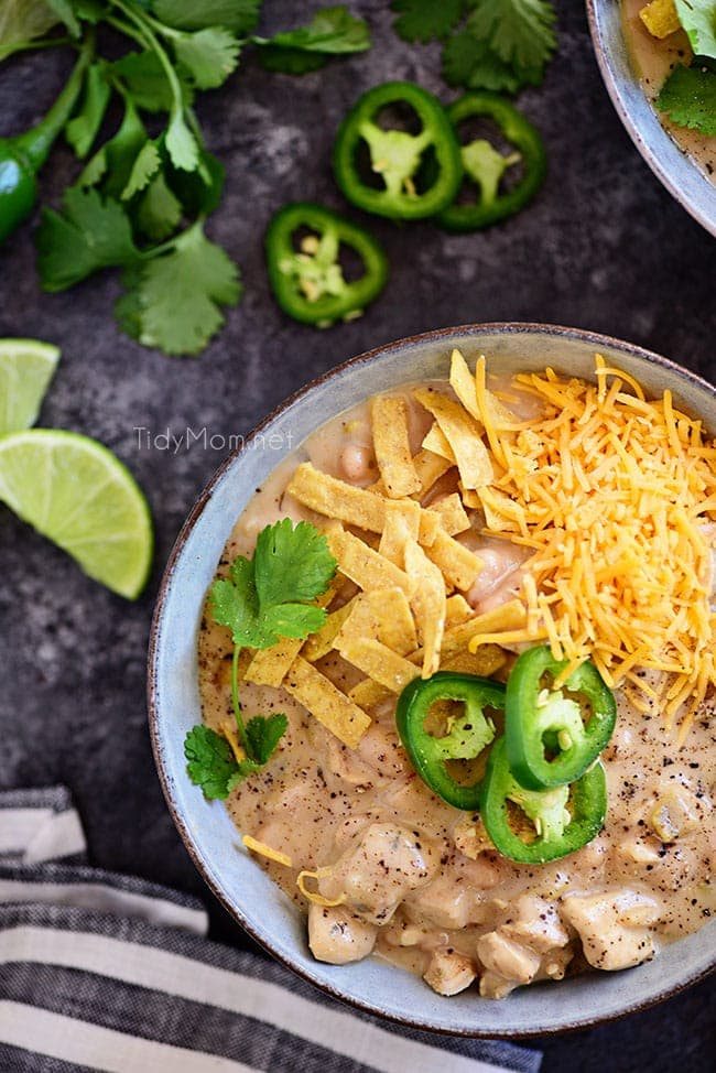 This family favorite white chili recipe is made with white chili beans, chicken, peppers, and lots of spices. It’s a hearty one pot meal that you can have on the table in under an hour, and it’s even better the next day! Print the full recipe for White Bean Chicken Chili at cetcu.com