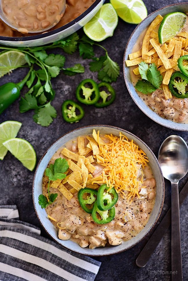 This family favorite white chili recipe is made with white chili beans, chicken, peppers, and lots of spices. It’s a hearty one pot meal that you can have on the table in under an hour, and it’s even better the next day! Print the full recipe for White Bean Chicken Chili at cetcu.com
