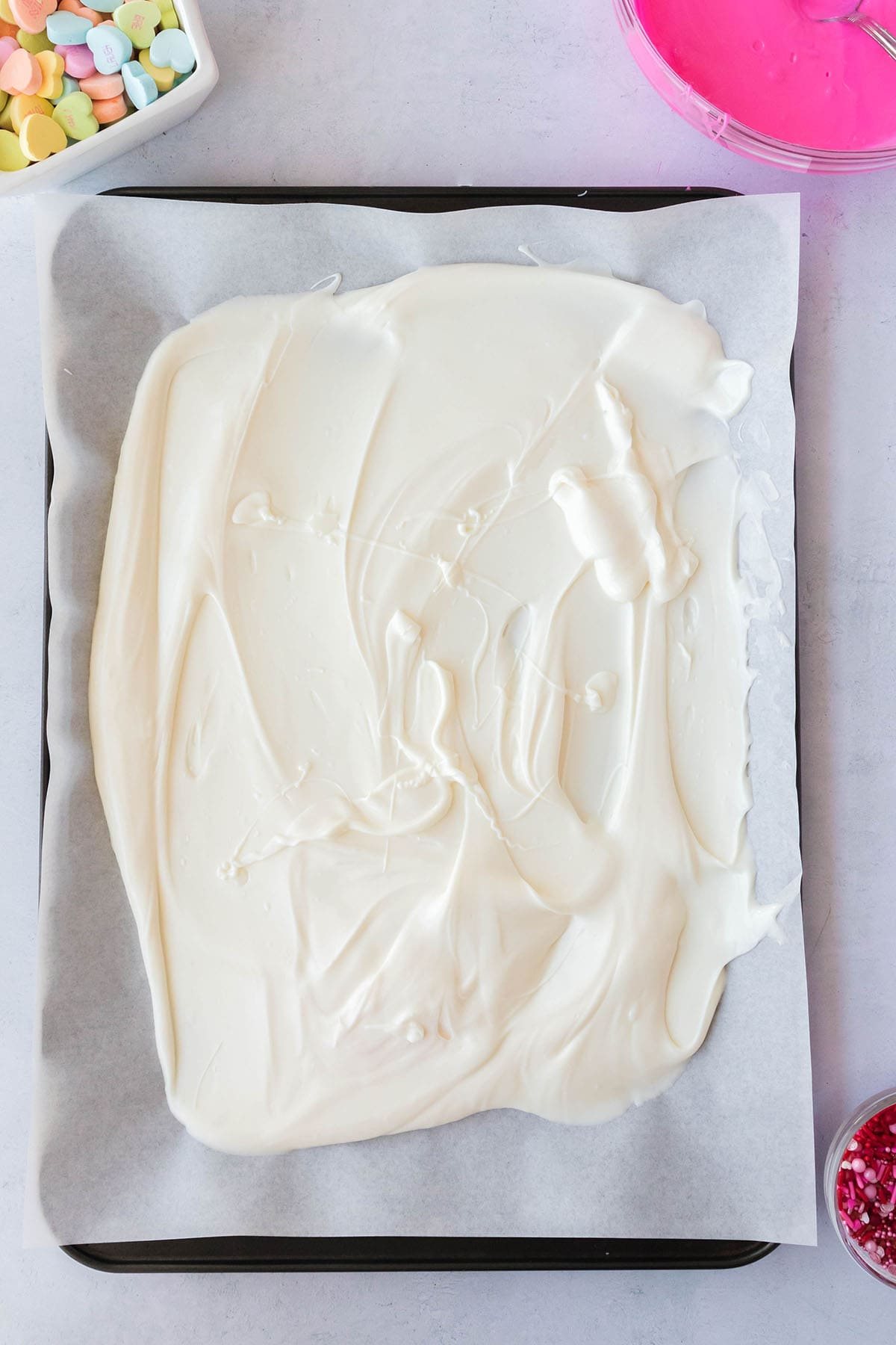 a slab of white chocolate bark