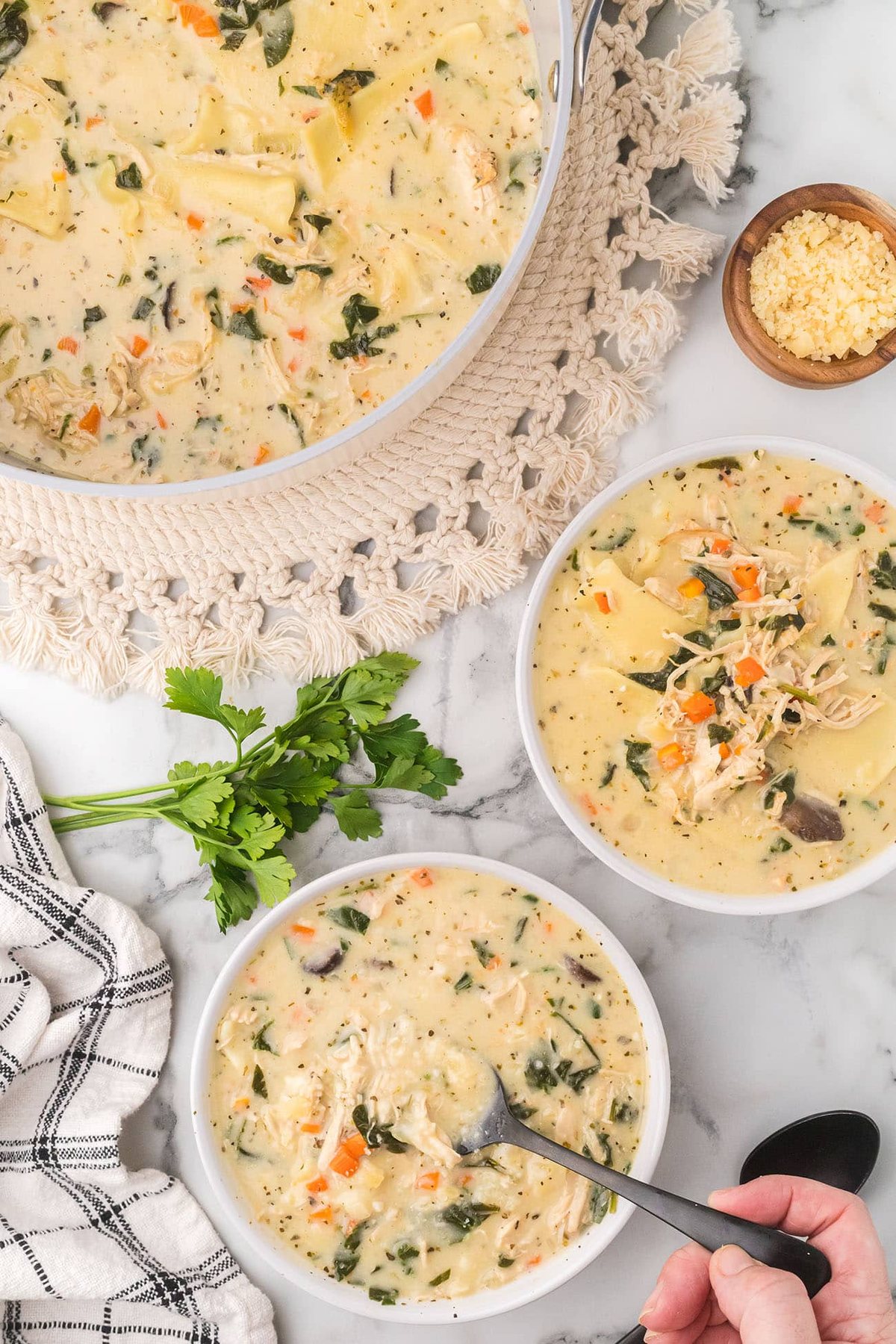 White Lasagna Soup with Chicken