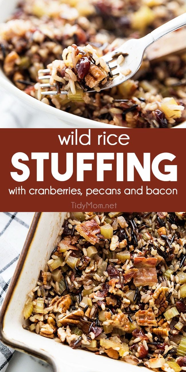 gluten-free wild rice stuffing photo collage