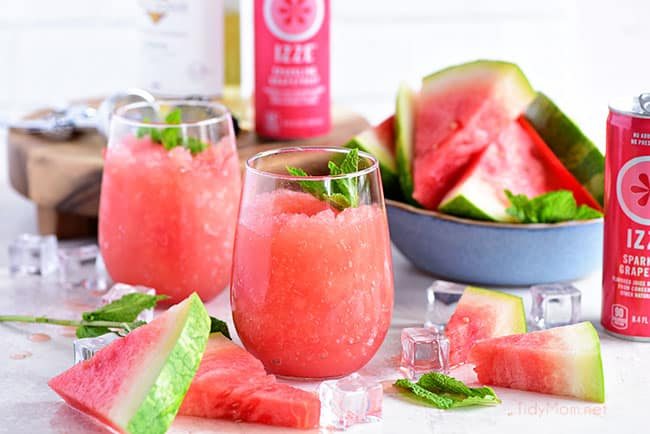 Wine Slushes with fresh watermelon