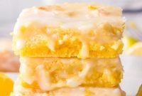 Zesty Lemon Brownies with Tangy Glaze