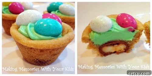 Easter Egg Hunt Cookies filled with Cadbury Cream Egg
