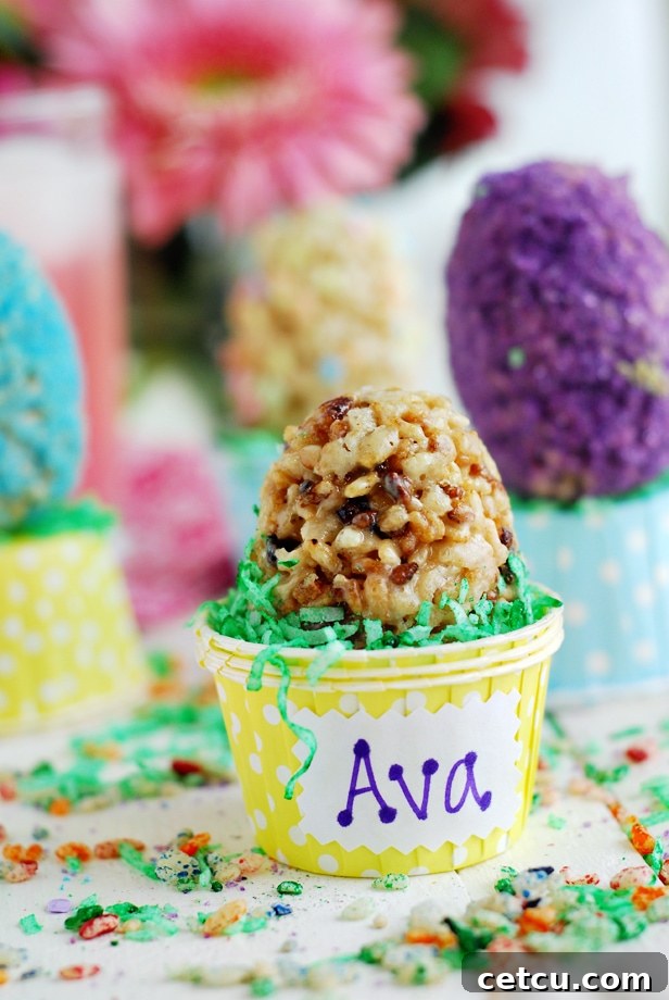 Kettle Corn Rice Krispies Eggs