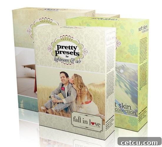 Pretty Presets product box showcasing a collection
