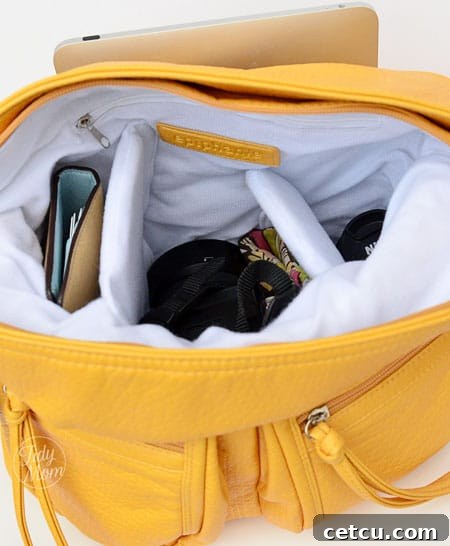 Interior of Epiphanie Lyric Camera Bag with Dividers