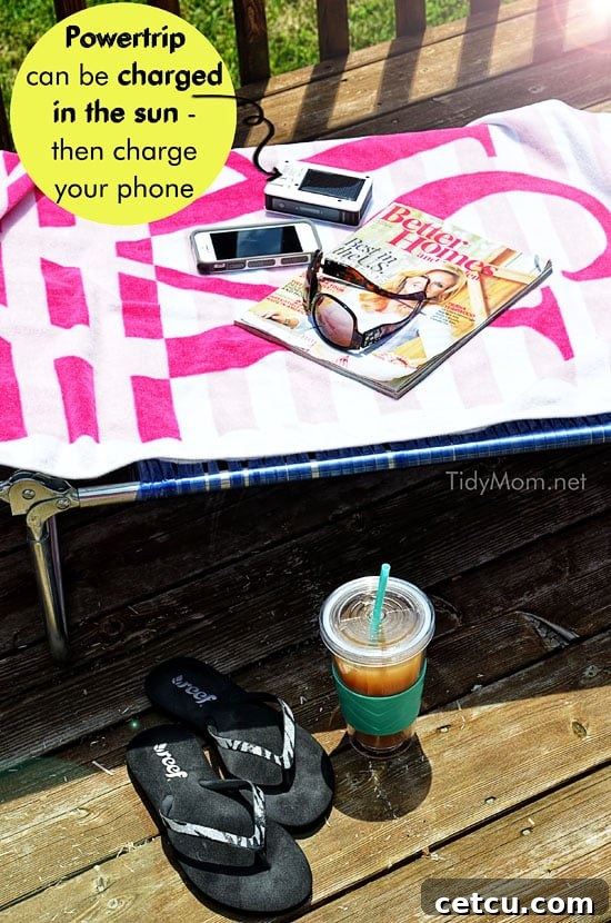 Powertrip Portable Charger can be charged using solar power on the go