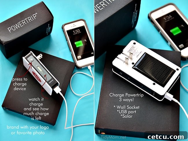 Portable, customized Chargers from Powerstick.com | more info at TidyMom.net