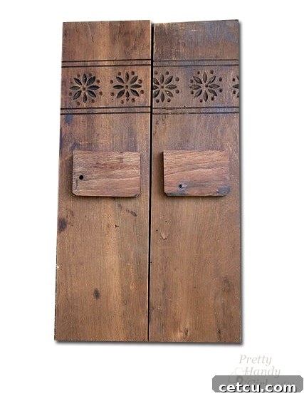 Cut pieces of reclaimed wood for the sconce back and shelf