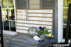 Bring a little bit of the beach right to your front porch. DIY Rope and Shell Beach Flag from FindingHomeOnline.com tutorial at TidyMom.net
