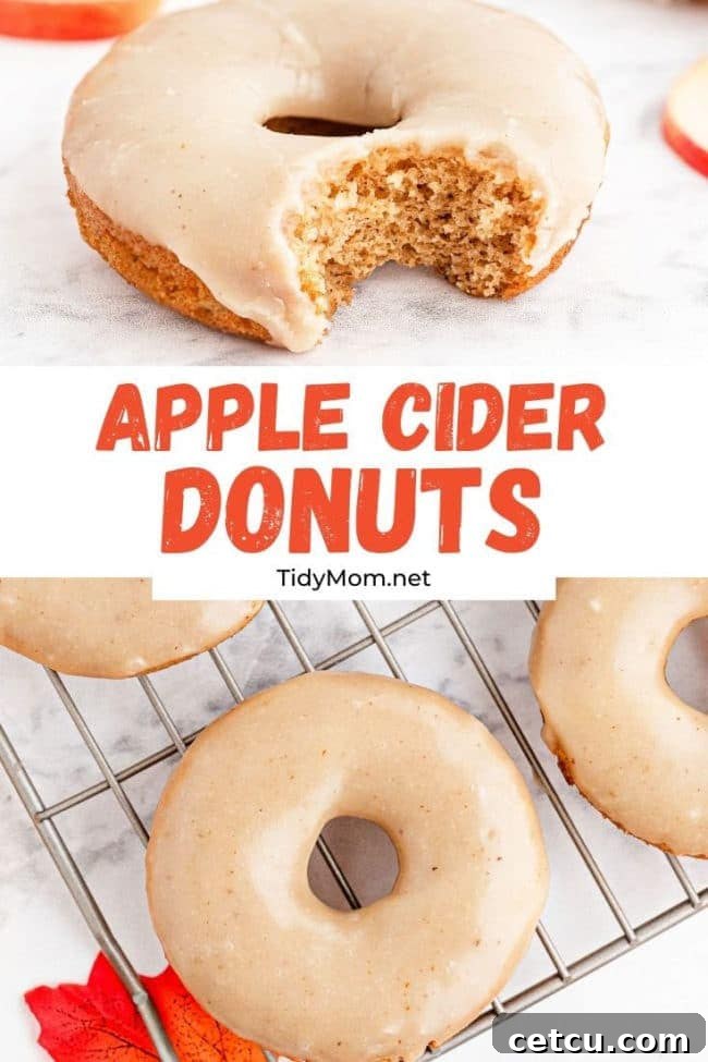 A perfectly baked apple cider donut with a bite taken out, showing its tender interior, glazed and ready to be enjoyed