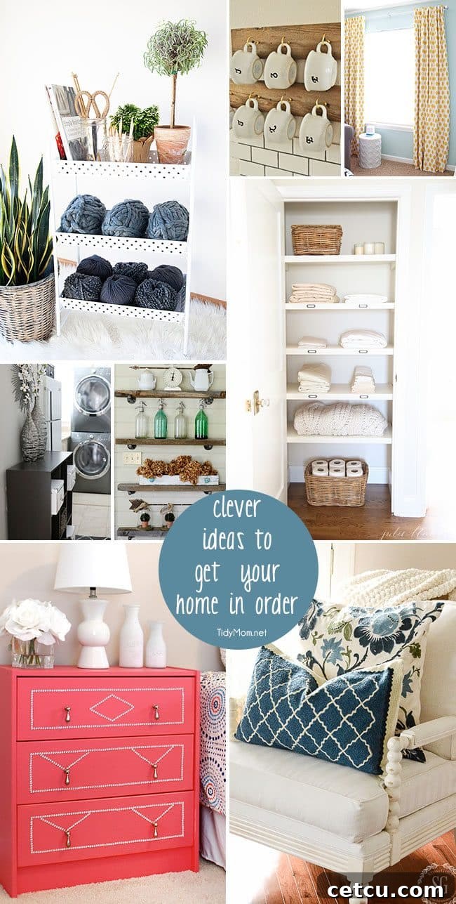 Clever ideas to get your home in order and organize your living space from TidyMom.net