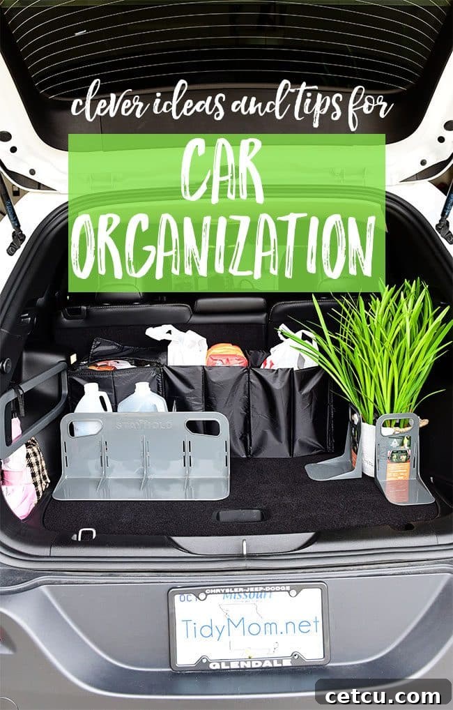 A selection of clever car organization tools for a tidy vehicle