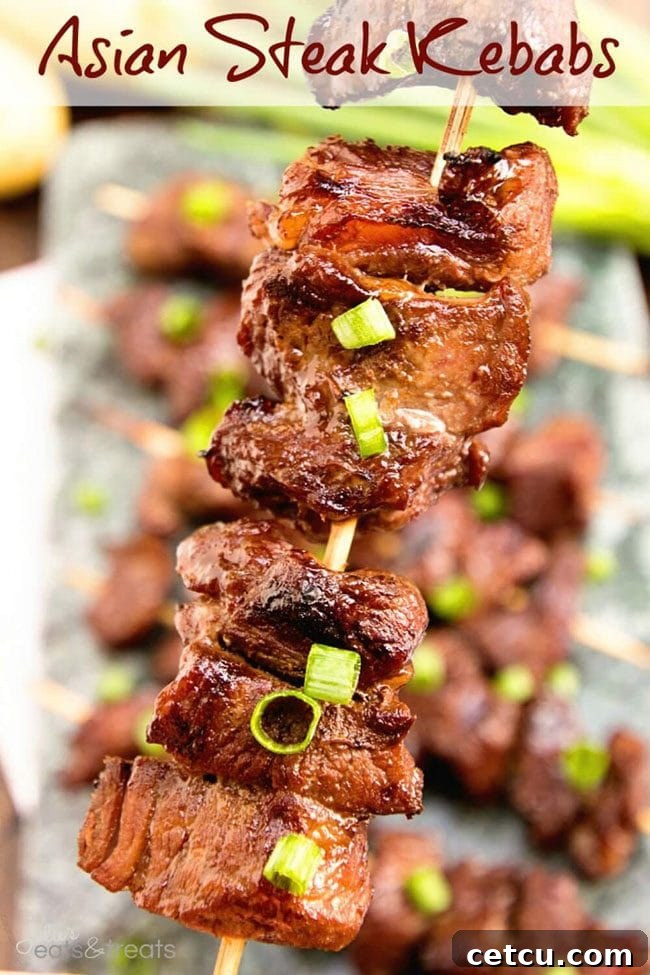 Asian Steak Kabobs, colorful and flavorful grilled skewers for summer