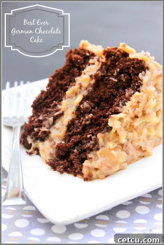 Best Ever German Chocolate Cake, a rich and decadent dessert