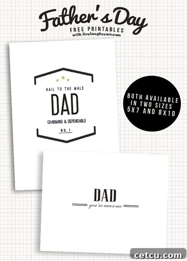 Free Father's Day Printable Cards for a personal touch