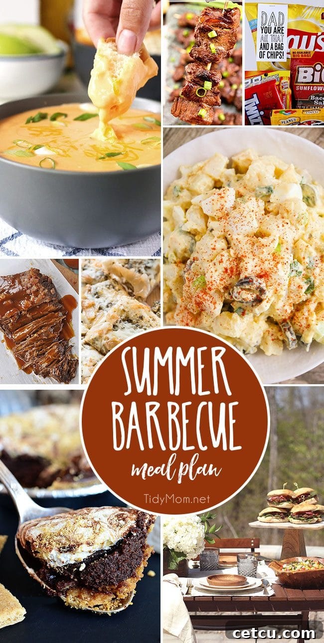 Summer Barbecue Meal Plan for Father’s Day: Recipes, Printables, and Decor Ideas collage