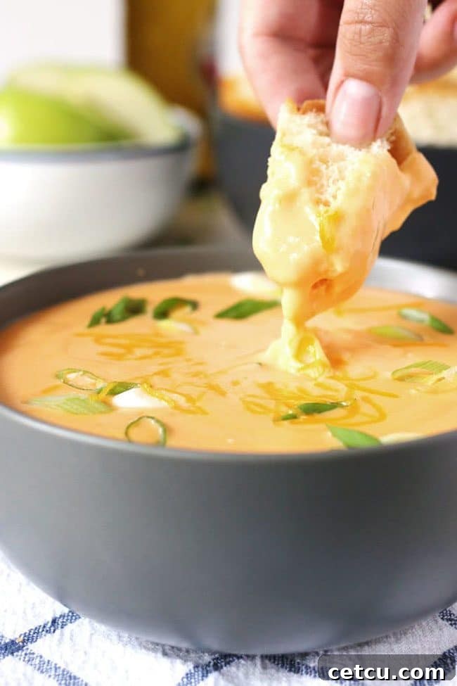 Hot Beer Cheese Dip, a savory appetizer perfect for Father's Day barbecue