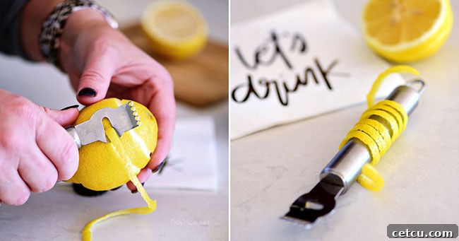 Boilermaker Blast Cocktail 4 how to make a lemon twist garnish