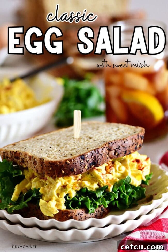 A delicious egg salad sandwich with fresh lettuce on wheat bread, ready for a meal.
