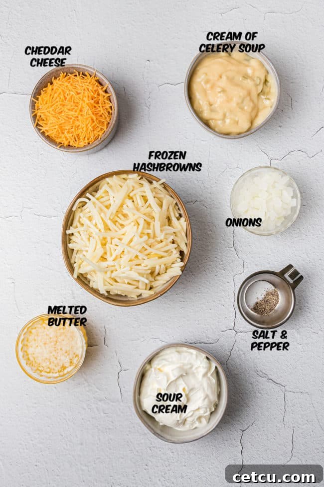 Loaded Cheesy Hashbrown Bake 4 ingredients for cheesy hashbrown casserole