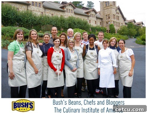 Bush's Beans, Chefs and Bloggers A group photo featuring the Bush's Beans team, chefs, and bloggers, showcasing camaraderie.