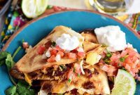 Tropical Baked Pineapple Chicken Quesadillas
