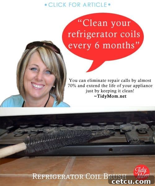 Eliminate refrigerator repairs and extend the life, by cleaning the coils every 6 months | TidyMom.net
