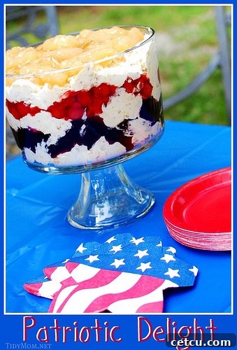 Patriotic Delight Stunning Patriotic Delight Trifle with layers of fruit and cream