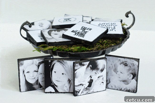 DIY Photo Tiles as magnets or decor