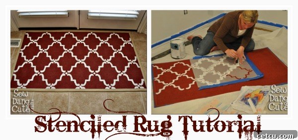 DIY stencil rug tutorial for personalized home decor