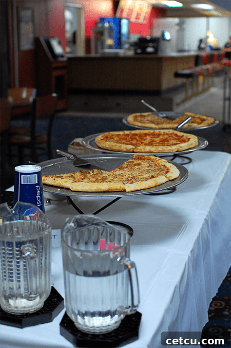 Delicious food served at the bowling alley