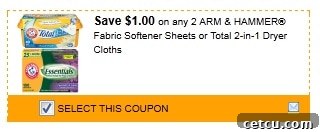 Arm & Hammer Fabric Softener Sheets coupon