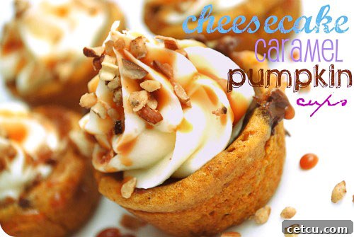 cheesecake caramel pumpkin cups Cheesecake Caramel Pumpkin Cups
