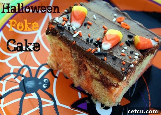 halloween poke cake
