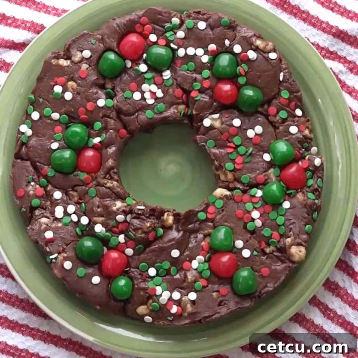 Christmas Holiday Five Minute Fudge Wreath at TidyMom.net